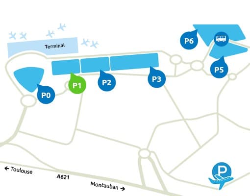 Le Parking Proxiparc P1 aéroport Toulouse
