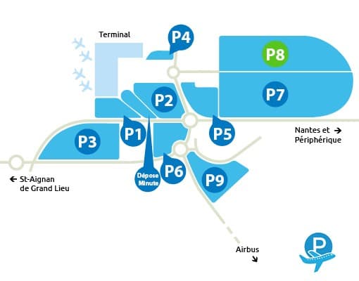Parking P8 Aéroport Nantes