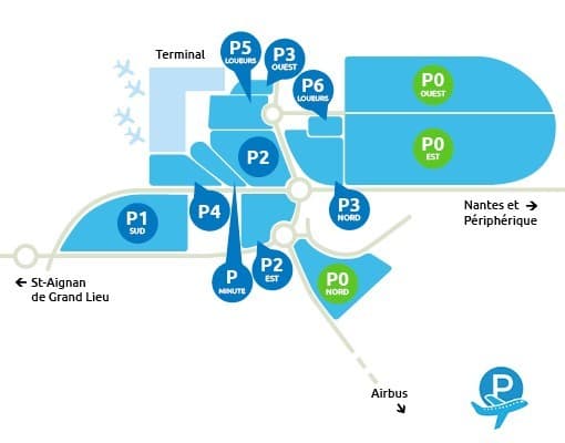 Parking P0 aéroport Nantes