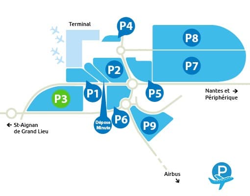 Parking P3 Aéroport Nantes